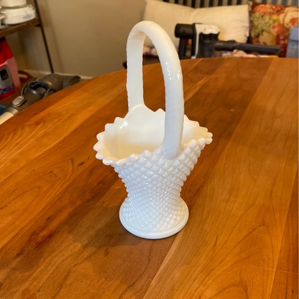 Fenton Milk glass basket